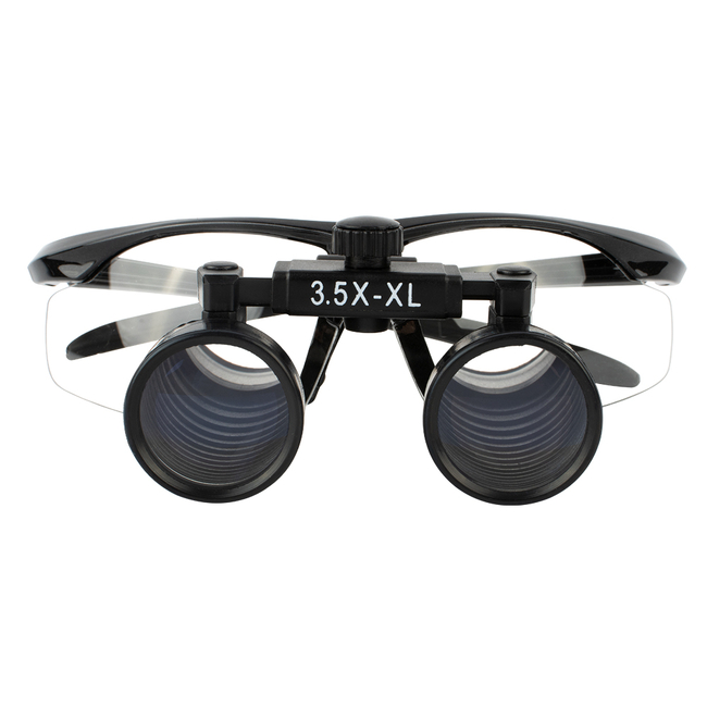 CM3.5X + BP frame - бинокулярные лупы системы Flip-up на, увеличение 3.5x, усиленная спортивная оправа черного цвета | Ymarda (Китай)