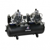 Cattani 150-476 - безмасляный компрессор для 7-ми стоматологических установок, c двумя осушителями, без кожуха, с ресивером 150 л, 476 л/мин | Cattani (Италия)