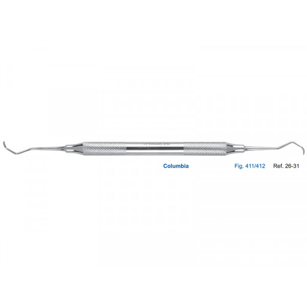 Кюрета Columbia, форма 411/412, ручка диаметр 8 мм, HLW Dental Instruments (Германия)