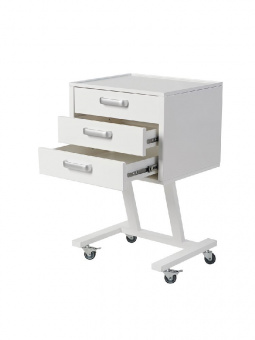 Столик МСК-547-03, 3 ящик, манипуляционный для стоматолога металлический, Медстальконструкция (Россия)