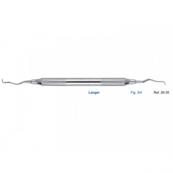 Кюрета Langer, форма 3/4, ручка диаметр 8 мм, HLW Dental Instruments (Германия)