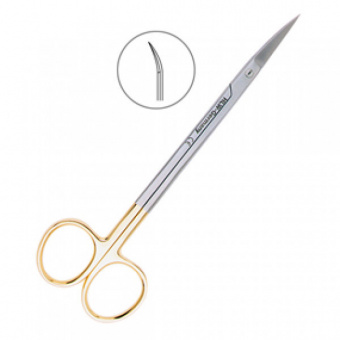 Ножницы хирургические изогнутые Kelly TC, 160 мм зубчатая поверхность, HLW Dental Instruments (Германия)