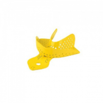 Ложка слепочная верхняя малая (S) с перфорацией без бортиков, алюминий (желтая), Asa Dental (Италия)